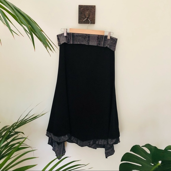 Manque Design Black Skirt A-line Pull-on, pull-off - Picture 6 of 11